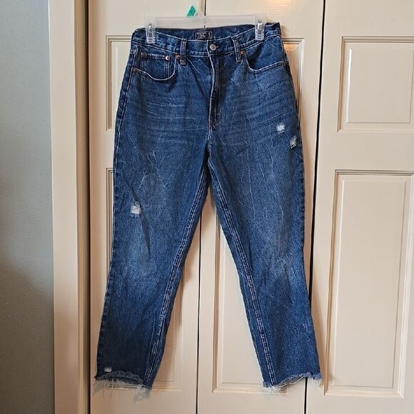 Classic Blue Distressed Women's Jeans - Picture 1 of 5